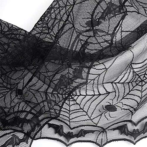 CMCQ ハロウィン 装飾 り テーブルクロス 蜘蛛の巣 レース 舞台の飾り背景布リー カーテン室内 暖炉 244 x 122cm
