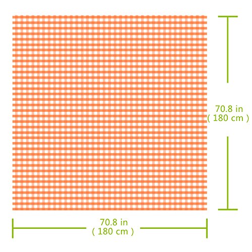 WANPOOL 大きくて汎用型正方形使い捨て汚れ防止テーブルクロス－家庭用食卓　レストランディナーテーブル用テーブルクロス(橙色) - 3 張