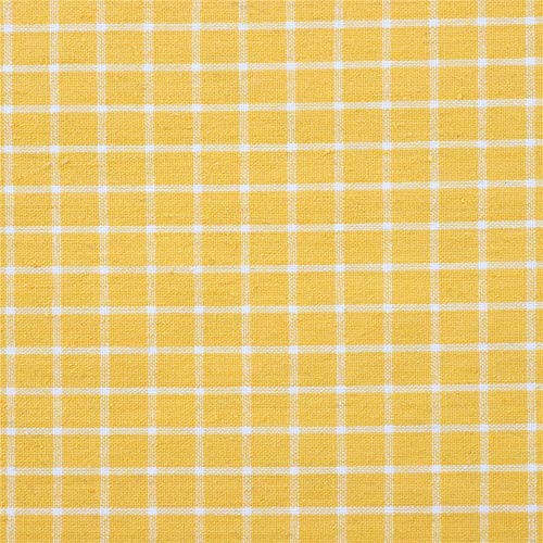 黄色と白の市松模様のタッセル長方形テーブルクロスコットンリネンホームキッチンダイニング卓上テーブルカバー140×180cm