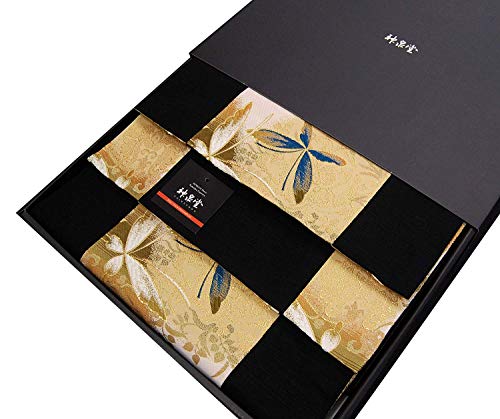 箱入 包装済 帯風 和風 着物テーブルランナー 2m リバーシブル ギフトBOX (蝶)