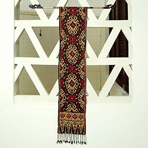 イカット 生地 アジアン ファブリック 壁掛け ウォールデコレーション テーブルランナー 手織り