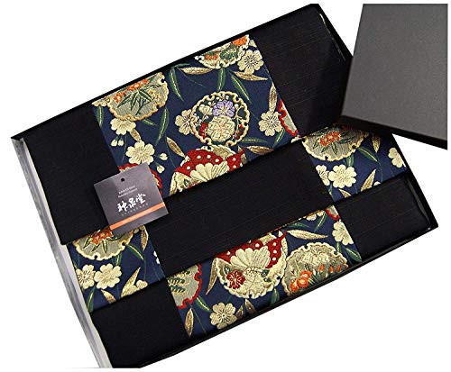 和風 着物テーブルランナー リバーシブル 金襴織 帯 箱入り包装済 150cm (葵)