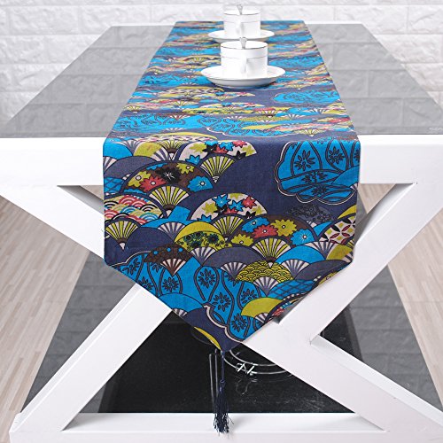 yazi-おしゃれ 花柄 和風 テーブルランナー テーブルマット 飾り物 ロングタイプ（30cmx180cm）