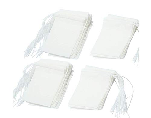 ティーフィルターバッグ、使い捨てティー空綿絞り文字フィルターフィルターティーバッグ（2 x 2.7インチ） (100)