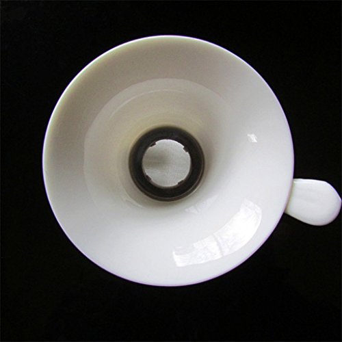 白い　茶漉し　ティーインフューザー　茶ストレーナ　ティーストレーナー　セラミック製　ホルダーの手付き　２点セット　ティータイム　キッチングッズ　生活雑貨