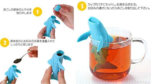 カロラータ アニマル 茶こし (ジンベエザメ) シリコン 魚 ティーストレーナー [食洗機可能] ティーインフューザー 約6 × 12 × 6cm