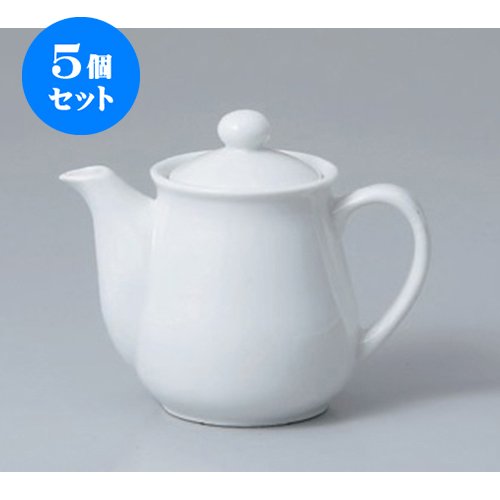 5個セット ポット 白1人用ポット(ステンカゴ付) [360cc] 洋食器 カフェ レストラン コーヒー 業務用 ホテル