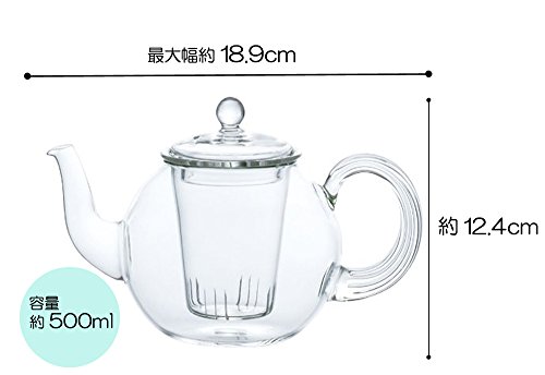 アデリア 耐熱ガラス ティーポット 500ml デイリーライフ ポット M F-37491