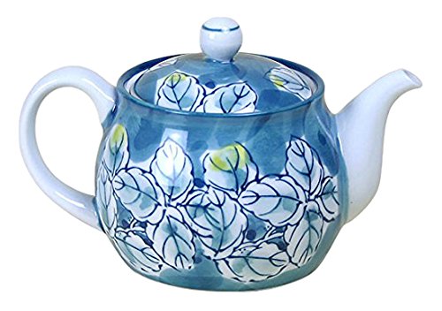 急須 おしゃれ : 有田焼 濃柏 茶こし付ポット Japanese Tea pot Porcelain/Size(cm) 17.1x10.6x10.5/No:731610