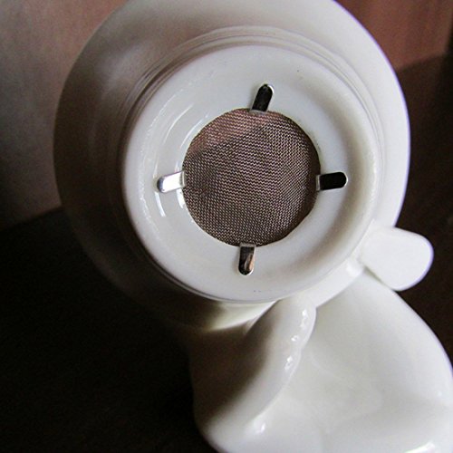 白い　茶漉し　ティーインフューザー　茶ストレーナ　ティーストレーナー　セラミック製　ホルダーの手付き　２点セット　ティータイム　キッチングッズ　生活雑貨