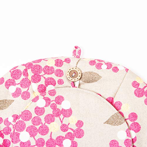 かわいい ティーコジー ティーポットカバー ブーケ ピンク系 匠の技 河島幸子・彰子共作 日本製 綿100％