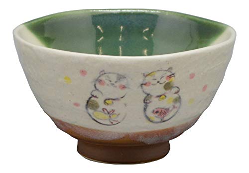 豊窯(Yutakagama) 抹茶碗 白 サイズ:直径11.6x高さ6.7cm 利休茶碗 猫