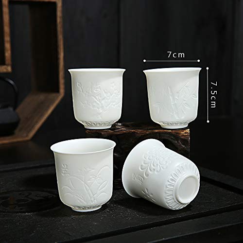 HwaGui - 陶磁茶器 和風煎茶碗 茶道具セット 抹茶茶碗 白磁 茶道具、デイジー