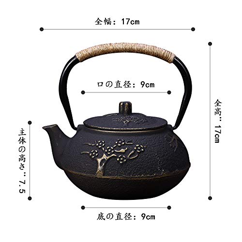 aoleye 鉄瓶 鉄急須 松/竹/梅 精巧な鉄器 鉄分補給 大容量 900ml 茶道用品 伝統工芸品 麻縄ハンドル 人気製品 健康 贈り物 （フィルター付き）