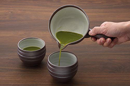 団陶器 抹茶碗 ブラウン／ホワイト 400ml 有田焼 焼締め手付抹茶碗（１個）