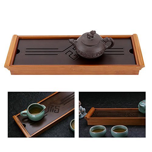 Asixx　中国茶器　貯水式茶盤　茶盤　竹製　長方形　 38.5×13.4×3.8cm　茶道　茶盆　茶台　茶用品　