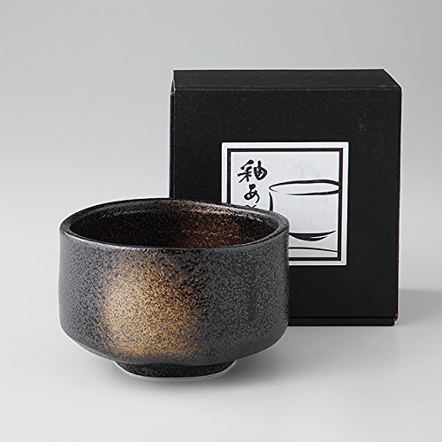 エールネット(Ale-net) 抹茶碗 黒 13×12.5×8.7cm 抹茶茶碗 黒砂吹き