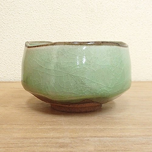 エールネット(Ale-net) 抹茶碗 緑 14×14×9cm 緑釉 抹茶碗