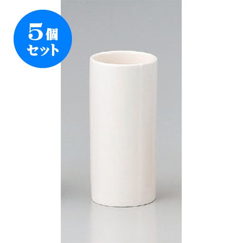 5個セット 卓上小物 串スティック入(白) [5.1 x 11.2cm(140cc)] 土物 和食器 酒器 料亭 旅館 居酒屋 業務用