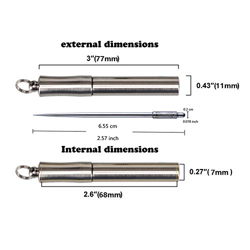 TI-MULTI チタン 携帯爪楊枝入れ ポータブル 爪楊枝 ケース ピルケース ボックス 容器 薬入り 軽量便利 耐湿防圧 小物収納 アウトドア 野外 山登り(爪楊枝入れ*1個 + チタン爪楊枝 ＋ ブラシ*1本)