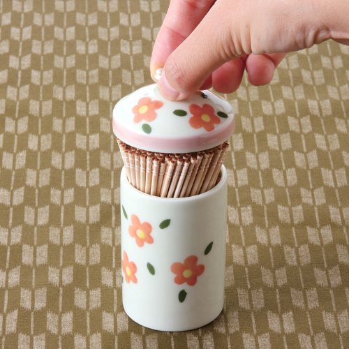 楊枝立て : 簡単取り出し 有田焼 花舞 楊枝入 Japanese Toothpick stand Porcelain/Size(cm) Φ5.6x9/No:376149