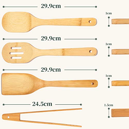 キッチンツールセット 調理ツール ターナー 調理器具ツールセット フライ返し 調理スプーン 竹へら おたま トング-マグネット付き 穴あきスプーン 穴あきスパチュラ へら?スパチュラ 竹 スロットスプーン 木製 キッチンツールセット