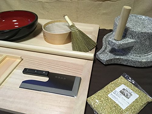 L判フルイ粉ホーキ 24【皿型】挽臼・蕎麦むき実コラボセット mhteto8