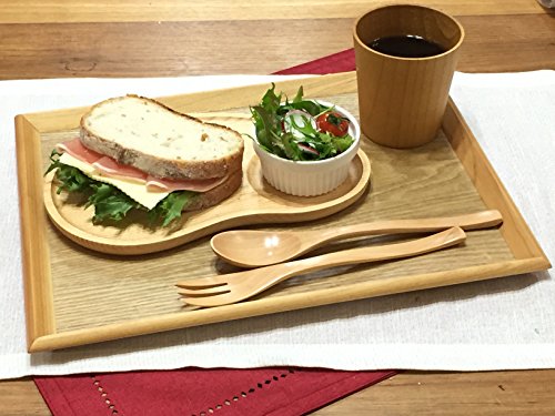 (タワタワ) tawatawa トレイとプレートが一緒になっちゃった!! 木製おもてなしプレート お皿 カフェトレイ/ナチュラル