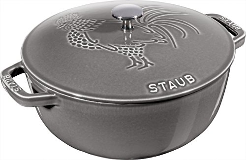 staub ストウブ 「 ルースターココット ラウンド グレー 24cm  」 両手 ホーロー 鍋 IH対応 【日本正規販売品】 Rooster Cocotte 40501-016