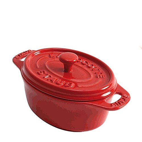 staub ストウブ 「 ミニ ココット オーバル チェリー 11cm 」 耐熱 保存 容器 電子レンジ対応 【日本正規販売品】 Ceramic Cocotte Oval 40511-086