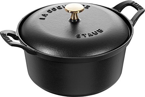 staub ストウブ 「 ココット ラウンド ヴィンテージシリーズ ブラック 20cm 」 両手 ホーロー 鍋 IH対応 【日本正規販売品】 La Cocotte Round 40508-114