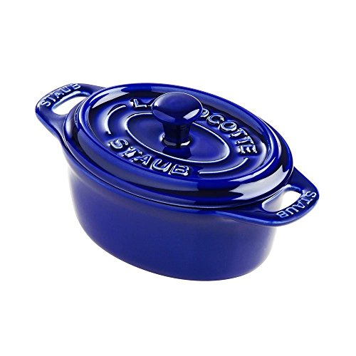 staub ストウブ 「 ミニ ココット オーバル グランブルー 11cm 」 耐熱 保存 容器 電子レンジ対応 【日本正規販売品】 Ceramic Cocotte Oval 40511-087