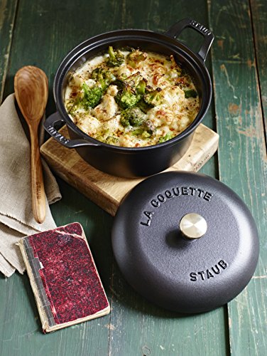 staub ストウブ 「 ココット ラウンド ヴィンテージシリーズ ブラック 20cm 」 両手 ホーロー 鍋 IH対応 【日本正規販売品】 La Cocotte Round 40508-114