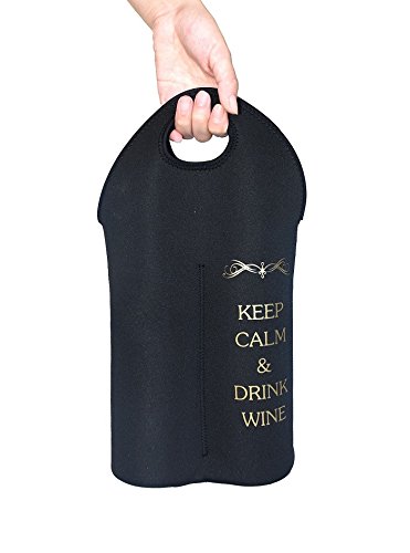 AuroTrends ワインバッグ 保冷 丈夫 ネオプレン 防水 ワインバッグ 手提げ袋 トート ボトルバッグ ワインケース 収納袋 ワイン ギフト プレゼント 贈り物に (1, 2本入)