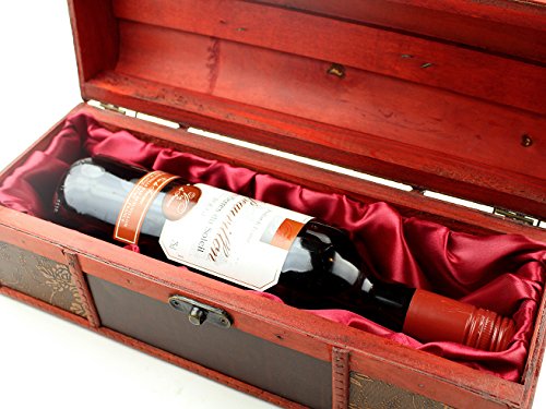 Anberotta アンティーク調 ワインバッグ 木製 シャンパン ボトルバッグ 収納 ケース 持ち運び 手提げ袋 選べるタイプ W50 (Aタイプ)