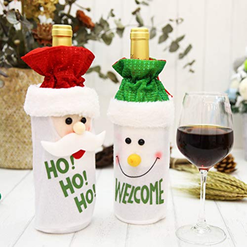 クリスマスボトルカバー Atpwonz ワインボトルカバー サンタ 雪だるまトナカイなど3種類デザイン ワイン スパークリング シャンパン シャンメリー装飾用 パーティ インテリア プレゼント最適に