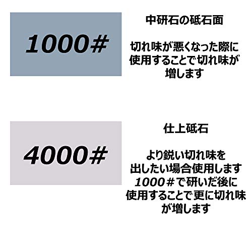 ユウキ貿易 包丁砥石 研ぎ石 研ぎ器 （ #1000/ #4000）中砥石/仕上砥石 両面 面直し 砥石 研ぎ補助具付き 修正砥石付き 台座付き 両面砥石 滑り防止 2役砥石 一般包丁研ぎ 家庭用/プロ (5点セット)