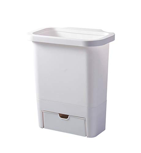 PERSUN 壁掛けゴミ箱 キッチンゴミ箱 ぶら下げゴミ箱 蓋なし 引き出しポリ袋収納ケース付き ゴミ袋ホルダー付き 大容量 丈夫 シンプル キッチン ベッドルーム 浴室