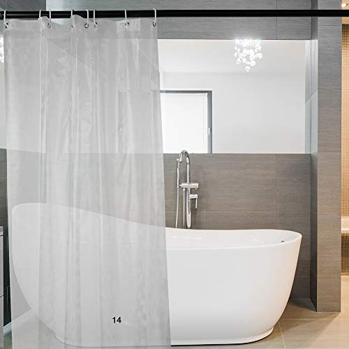 Aumesa Rano シャワーカーテン 玉石 3D EVA製 180×180cm 間仕切り 浴室 お風呂 洗面所 防カビ 防水 12枚フック付属 取り付け簡単