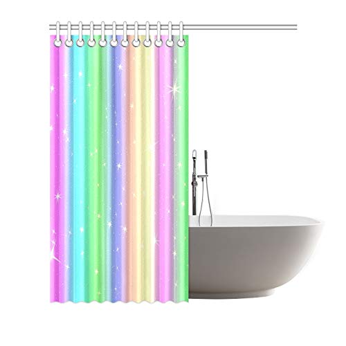 HASHA シャワーカーテン 浴室カーテン バスカーテン 風呂 防水 防カビ 180x180cm C形カーテンリング付属 空 虹