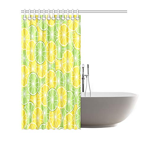 HASHA シャワーカーテン 浴室カーテン バスカーテン 風呂 防水 防カビ 180x180cm C形カーテンリング付属 黄色 レモン