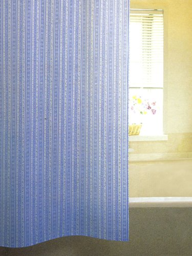 富双合成 シャワーカーテン ブルー 約120×180cm