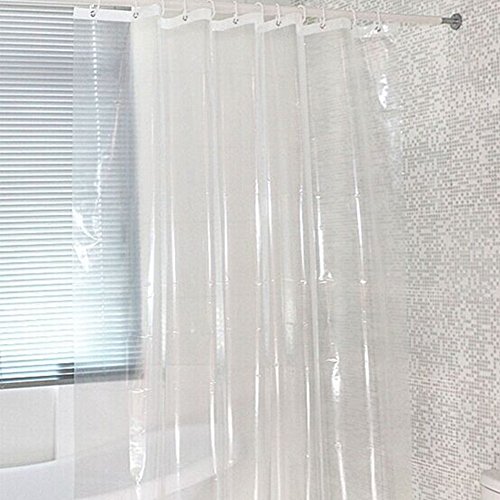 シャワーカーテン 透明　　12 カーテンリング付属 180×180cm　防カビ 防水 間仕切り　取付簡単!