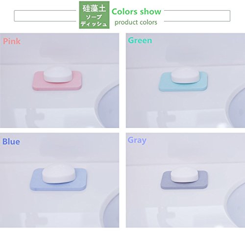 石けんトレイ 珪藻土ソープトレイ 石鹸置き 速乾 吸水性 抜群 石鹸置き 不思議な珪藻土ソープトレー 洗面台&お風呂場用 (Pink)