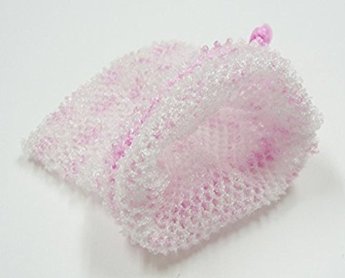 小久保 石鹸ネット たっぷり泡立つ立体メッシュ素材 あわあわ石けんネット ピンク 4個セット