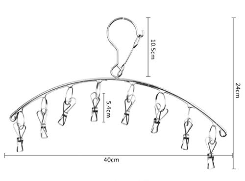 PERSUN 物干しハンガー ピンチハンガー ステンレスピンチハンガー 8個ピンチ 省スペース 2組セット 防風デザイン