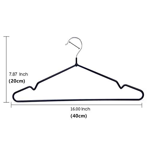 winkong ハンガー 洗濯 ハンガー 50本組 すべらない 物干しハンガー PVC特殊ラバー加工 ブラック 洗濯ハンガー ズボン 衣類ハンガー スーツ 収納 頑丈 スリム