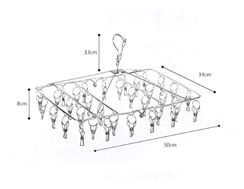 PERSUN ピンチハンガー 洗濯物ハンガー 物干しハンガー ステンレスピンチハンガー 34ピンチ 折りたたみ式 錆びに強い 靴下 タオル 下着など