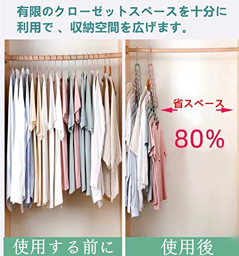 ハンガー 省スペース 縦横両用 衣類収納 洗濯ハンガー 多機能 フック クローゼット マジックハンガー ネクタイワンタッチ折りたたみハンガー 多機能 実用性が超高い 滑らない（4本組）