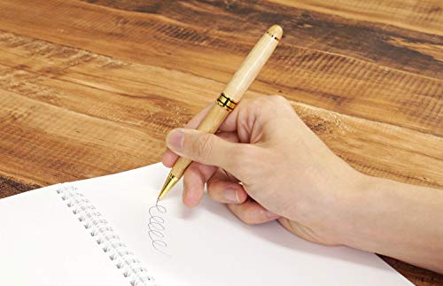 名刺入れ ＆ ボールペン セット 木製 ギフト プレゼント 記念品 名刺ケース 格納式ボールペン （ナチュラル）